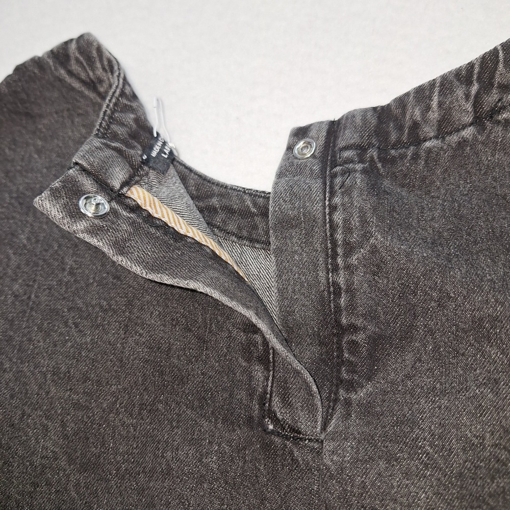 Wildfang Shirt Womens‎ Large Black Essential Denim Boxy Top  Distressed Raw Hem - Picture 7 of 9